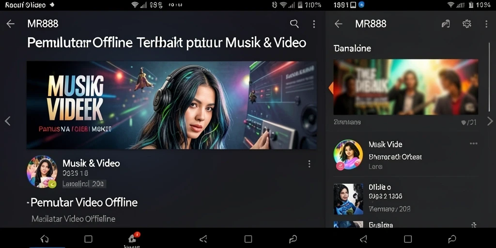 Antarmuka pengguna aplikasi Pemutar Video Offline MR888 yang intuitif.