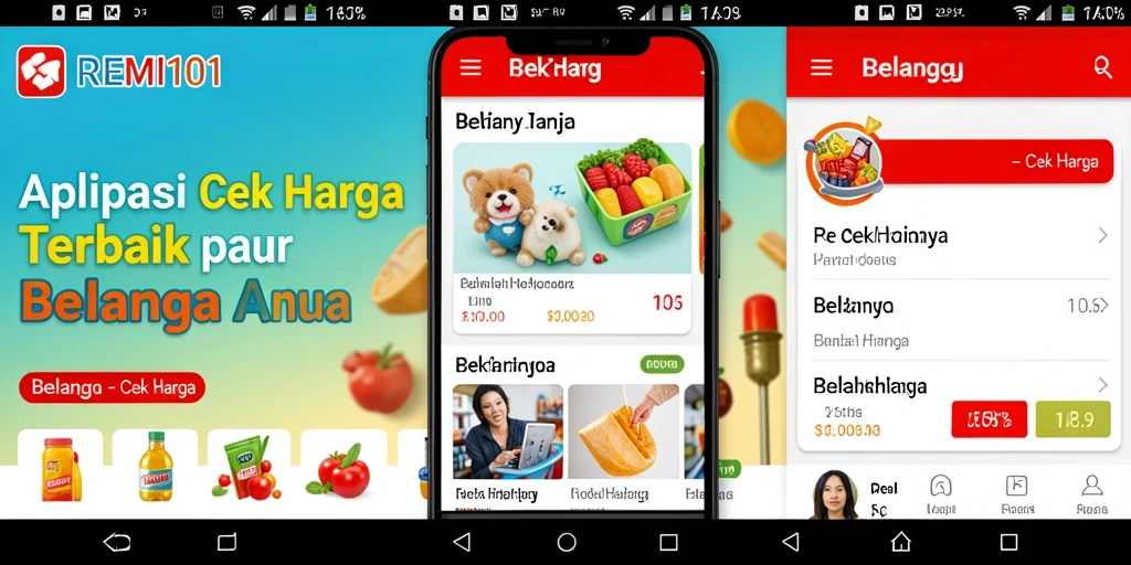 Antarmuka pengguna aplikasi Cek Harga REMI101 yang informatif dan menarik.