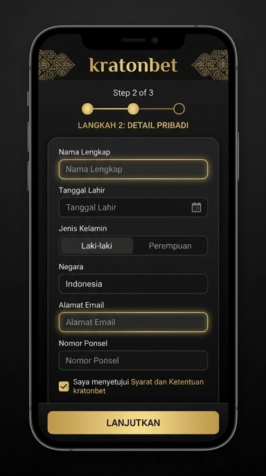 Tampilan halaman daftar kratonbet