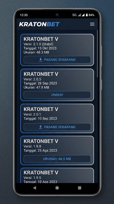 Tampilan riwayat versi kratonbet
